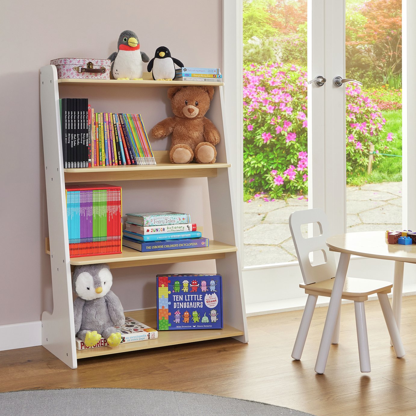 Liberty House Kids 4 Tiered Bookcase - White & Oak