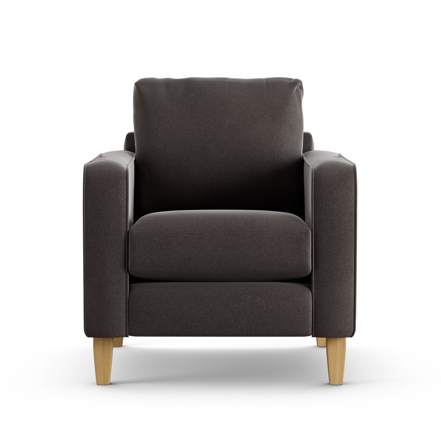 Habitat Flint Velvet Armchair - Slate Grey - Ash Leg