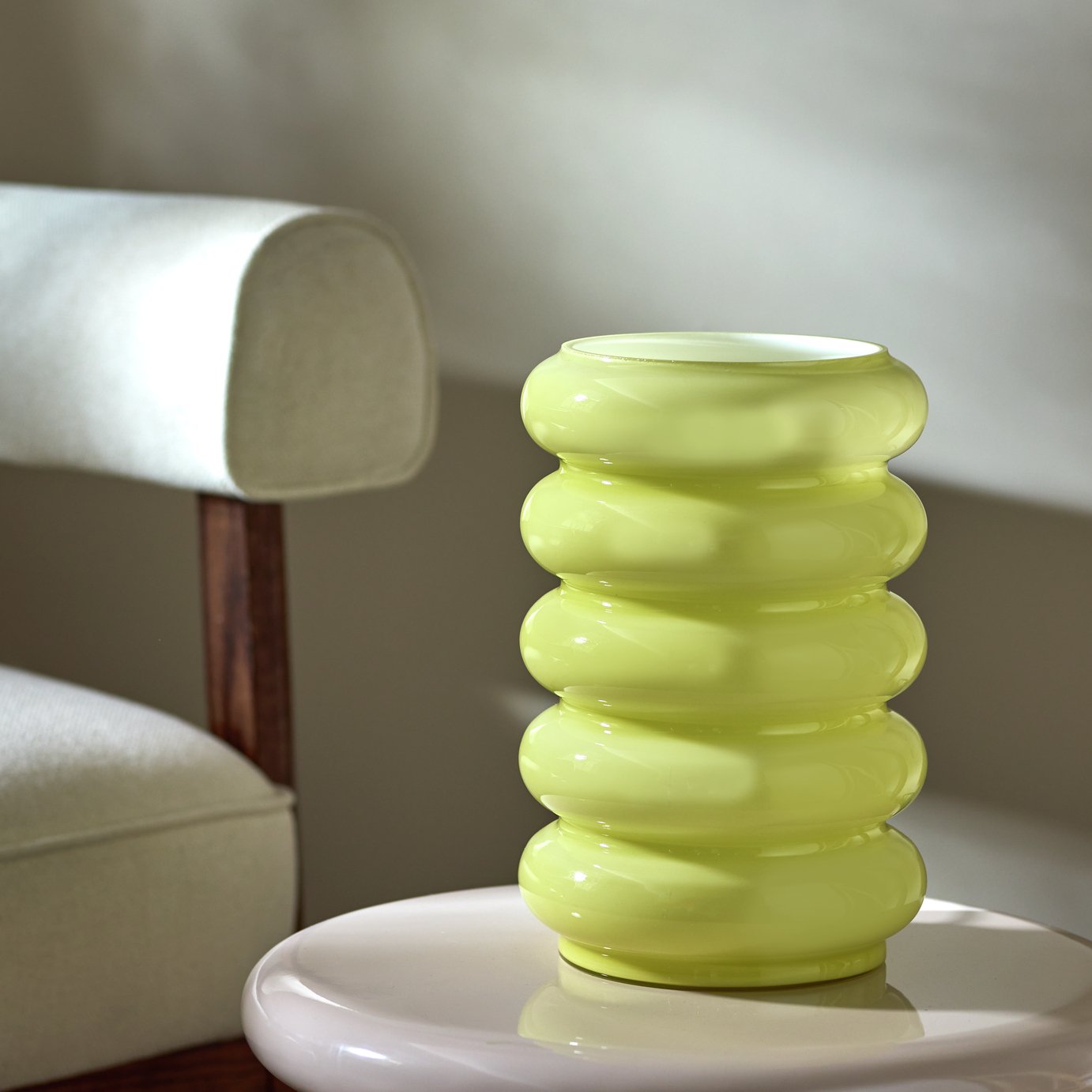 Habitat Billie Ribbed Glass Table Lamp