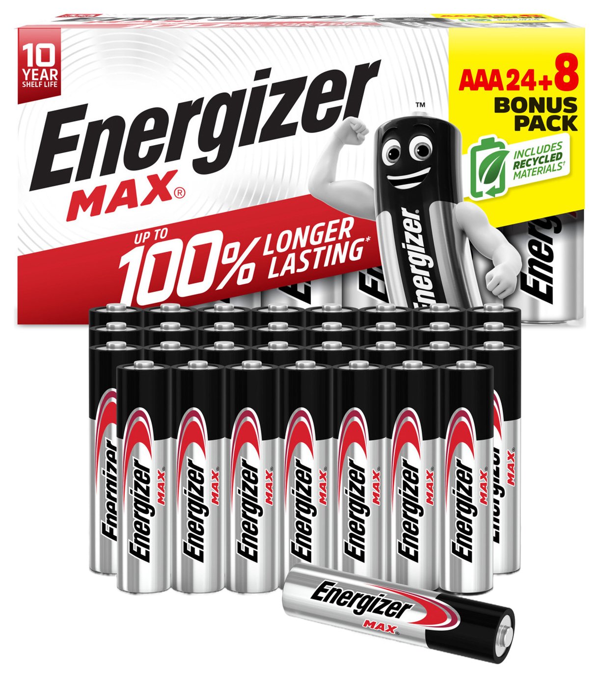 Energizer Max Alkaline AAA Batteries - Pack of 32