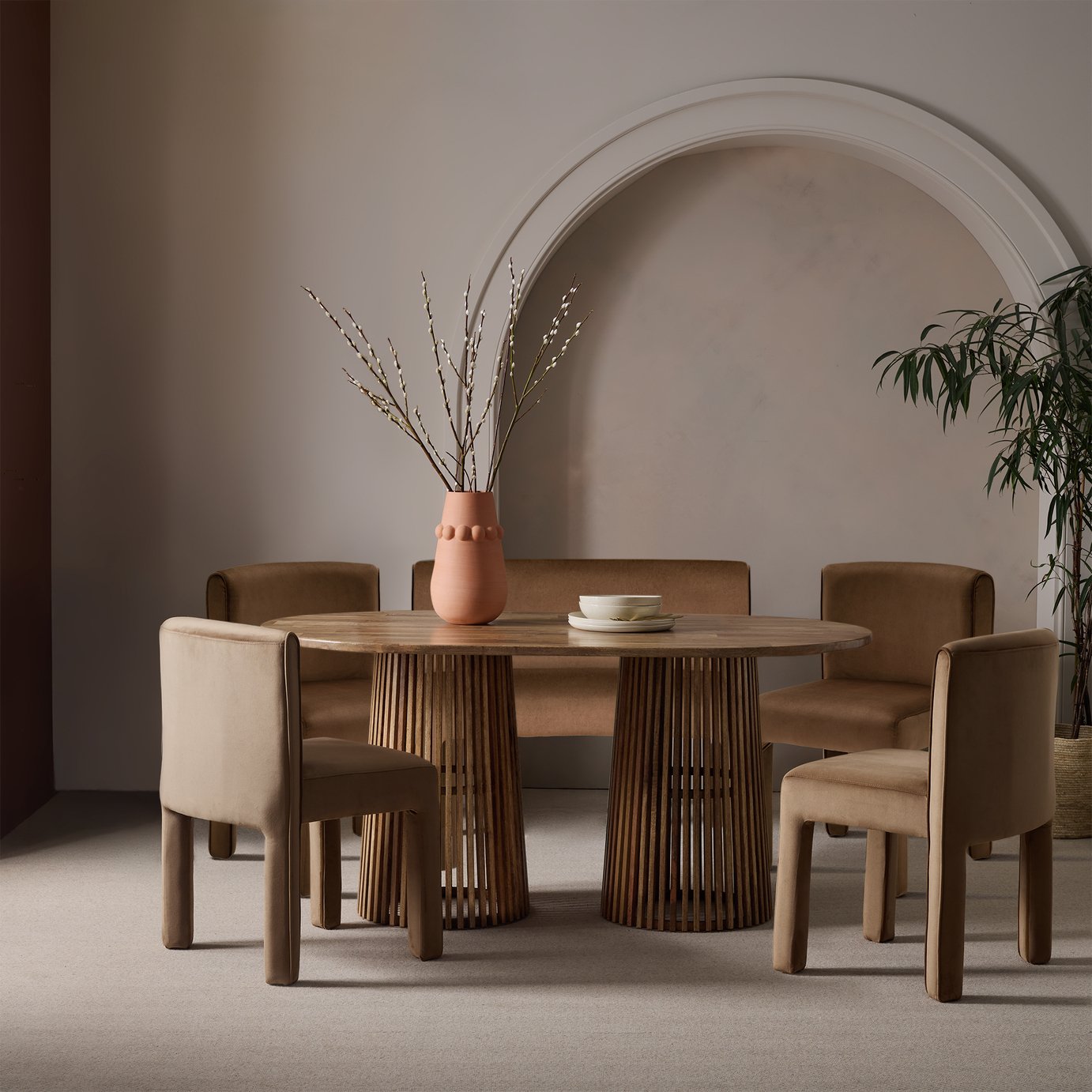 Habitat Jericho Dining Table, Bench & 4 Chairs