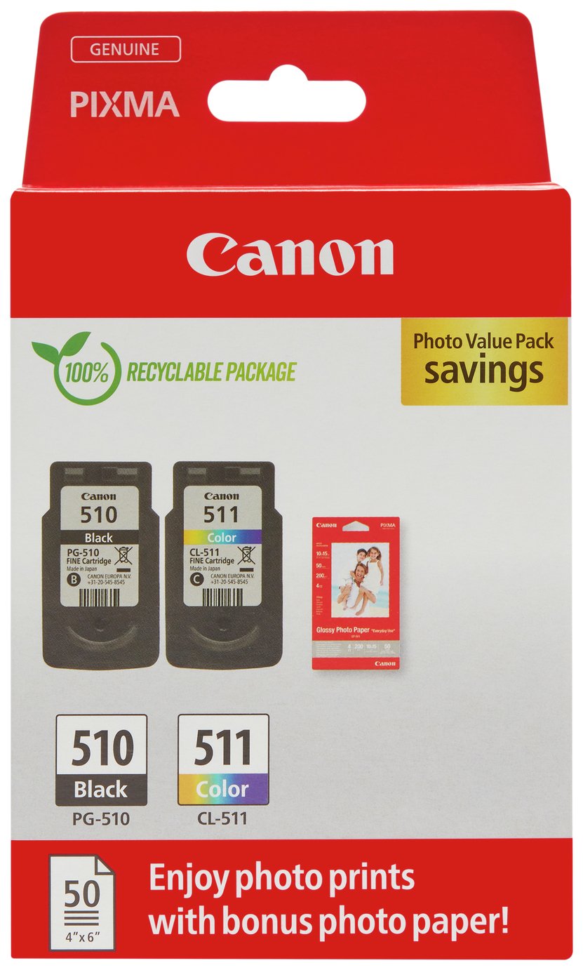 Canon PG-510 & CL-511 Ink Cartridges - Black & Colour