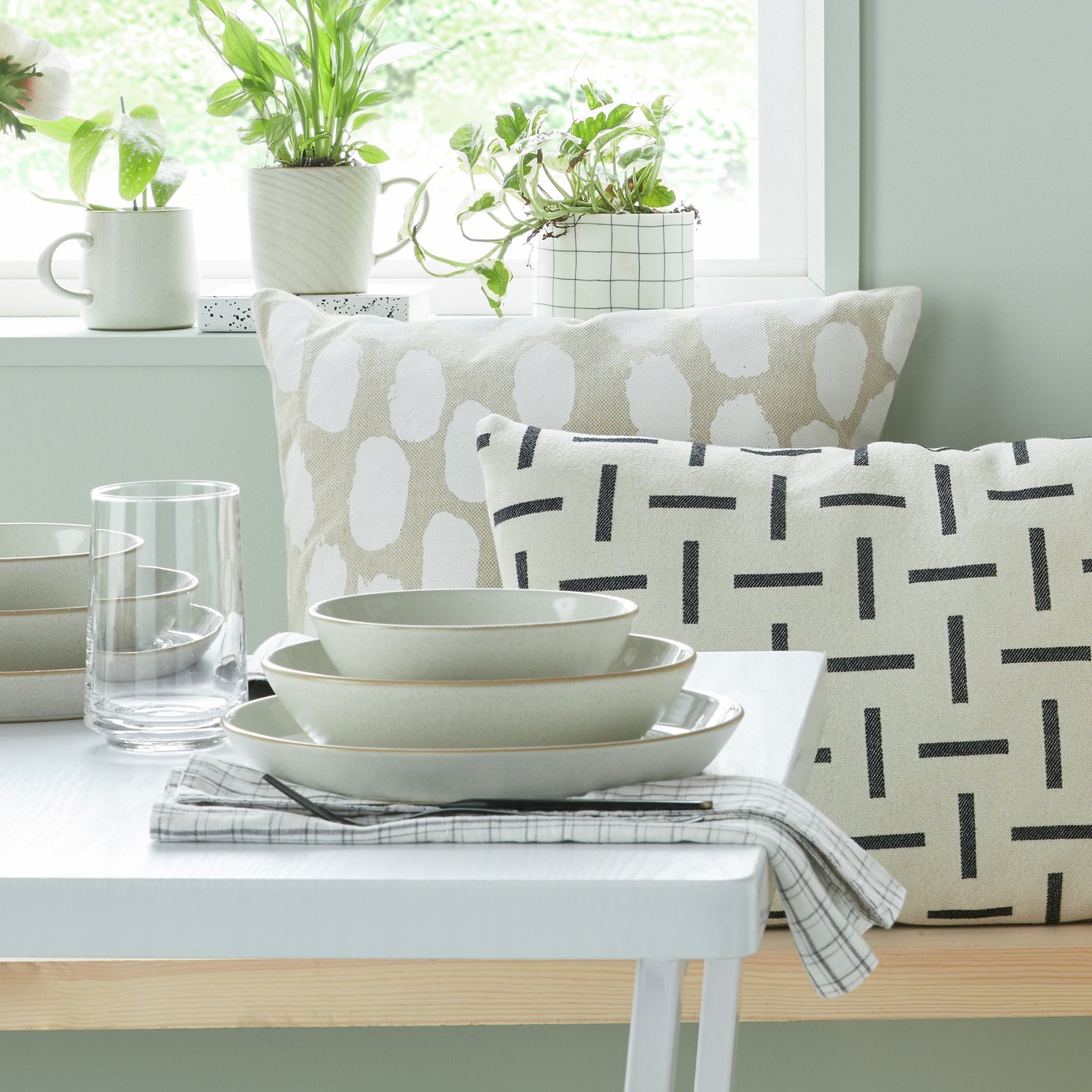 Denby 4 Piece Stoneware Pasta Bowls - Cream