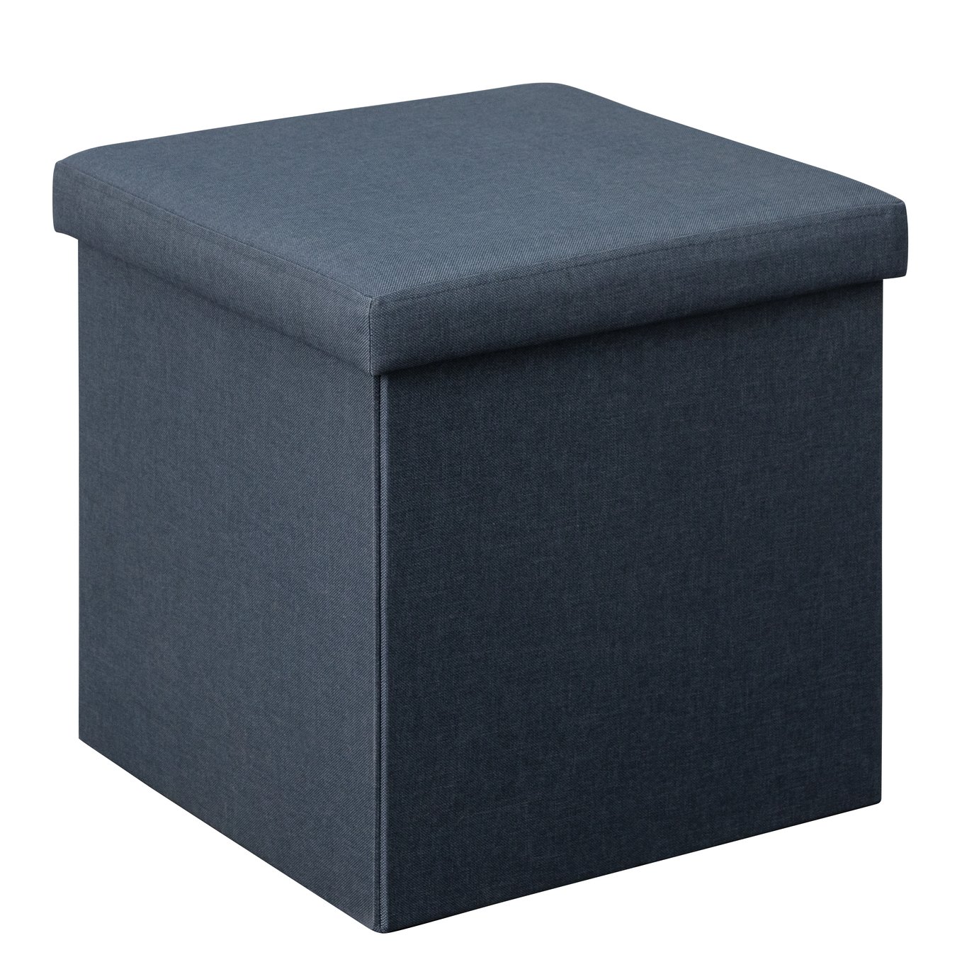 Argos Home Fabric Small Storage Ottoman - Navy