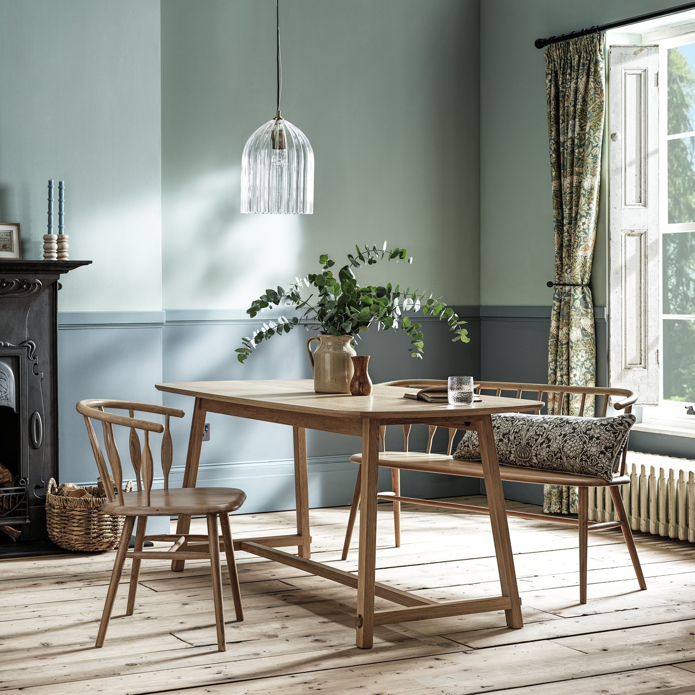 Habitat x Morris & Co. Canterbury Oak 4 Seater Dining Table