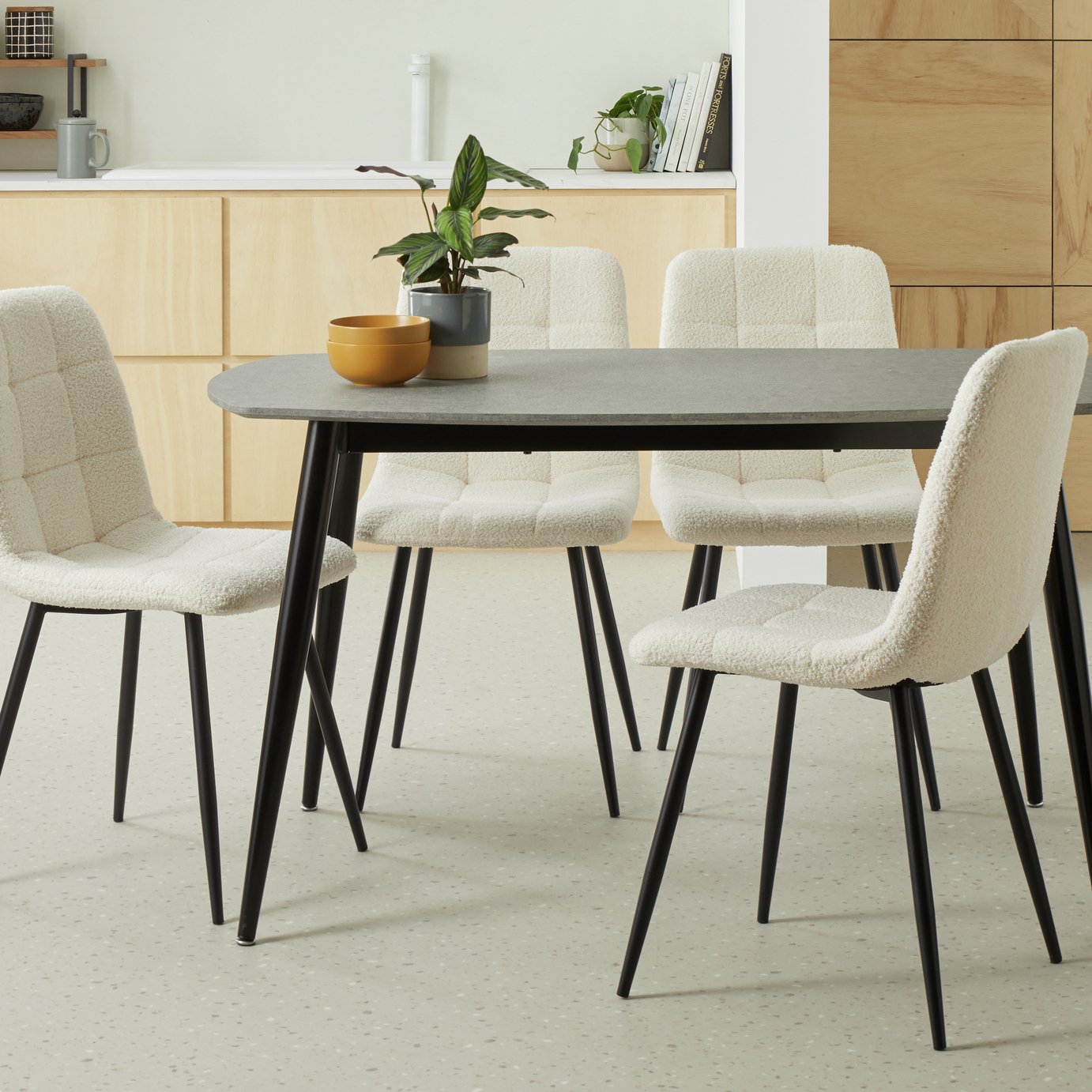 Argos Home Cobin 4 Seater Dining Table - Slate Grey