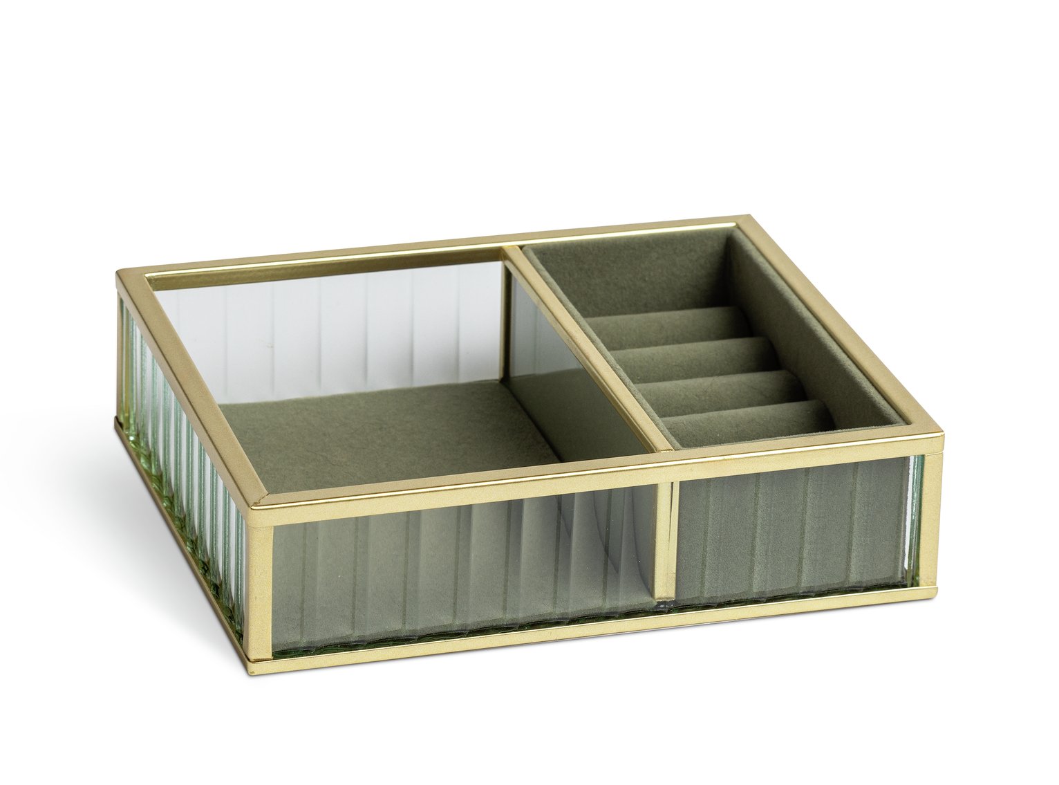 Habitat Ribbed Glass Jewellery Box