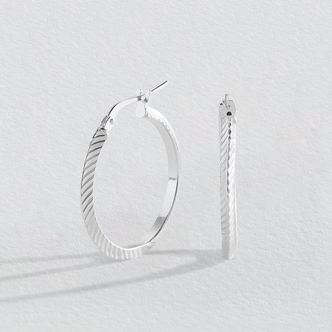 Buy Revere Italian Sterling Silver Twist Hoop Earrings Womens