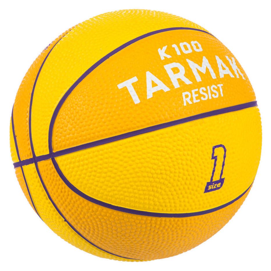 Decathlon Kids' Basketball Size 1 K100 Rubber - Yellow