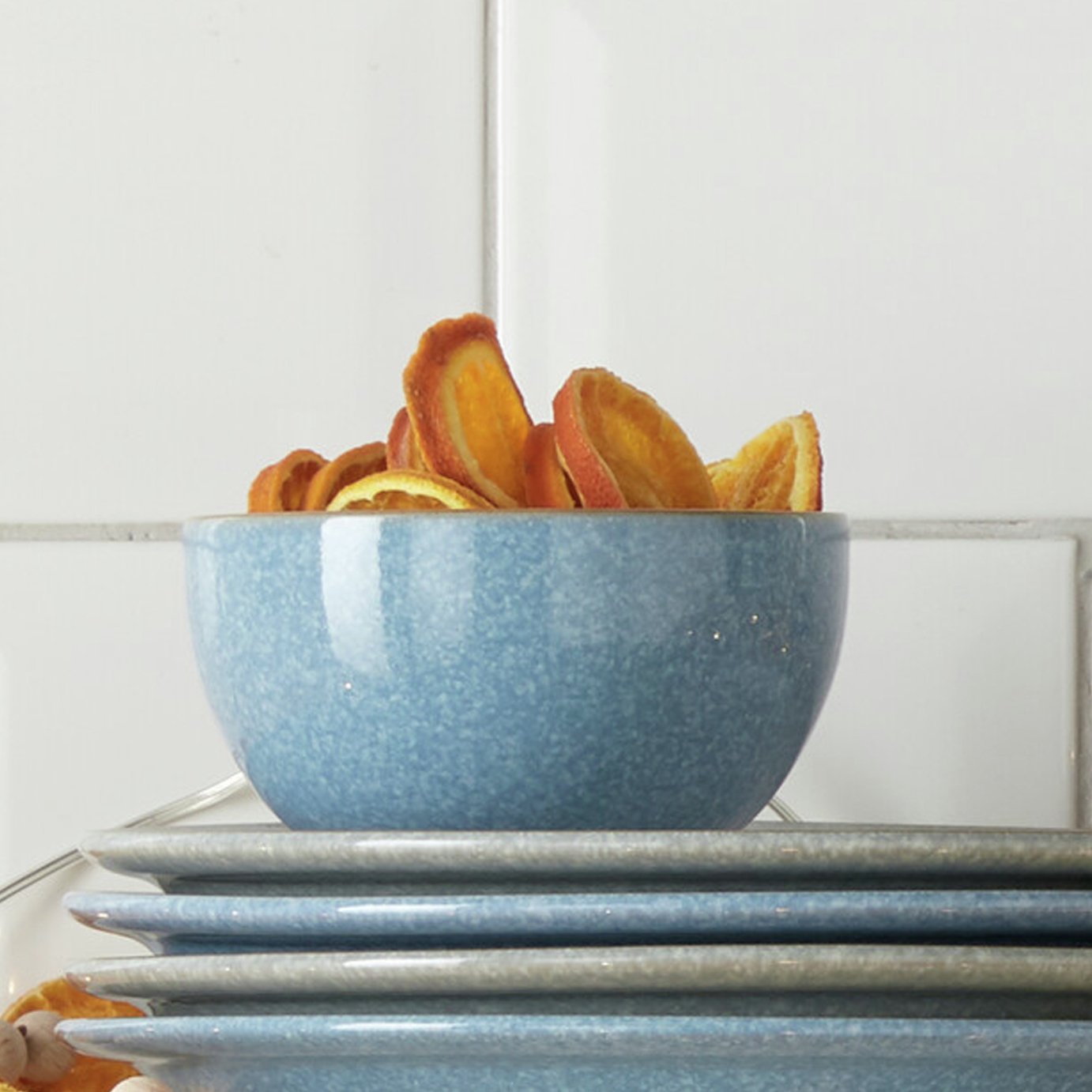 Denby Elements Set of 4 Stoneware Nibble Bowls - Blue