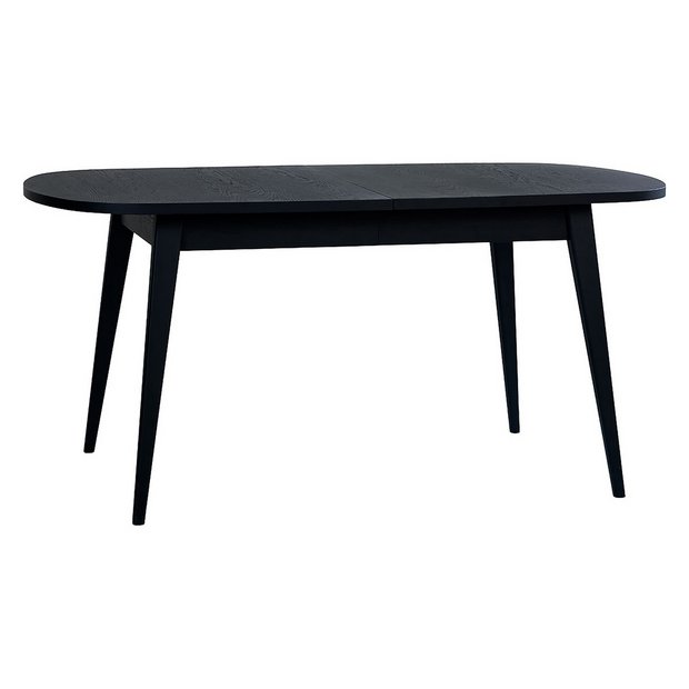 Black and oak discount extending dining table