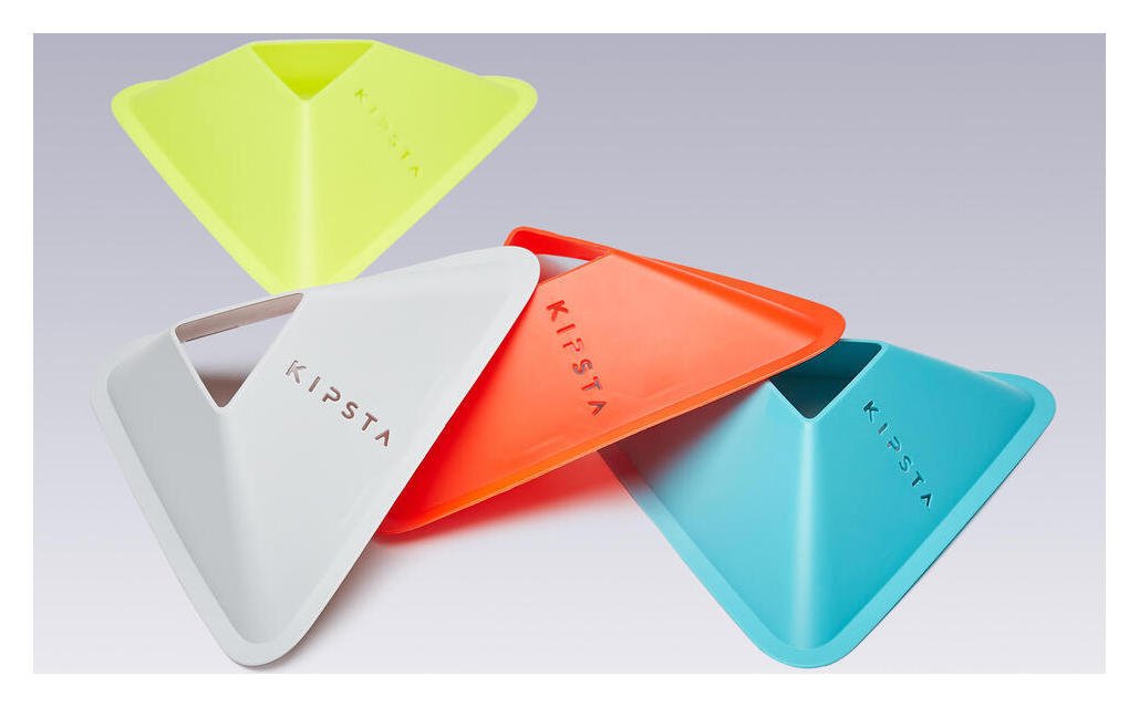 Decathlon Pack Of Flate Markers Yellow, Orange, Grey, Blue