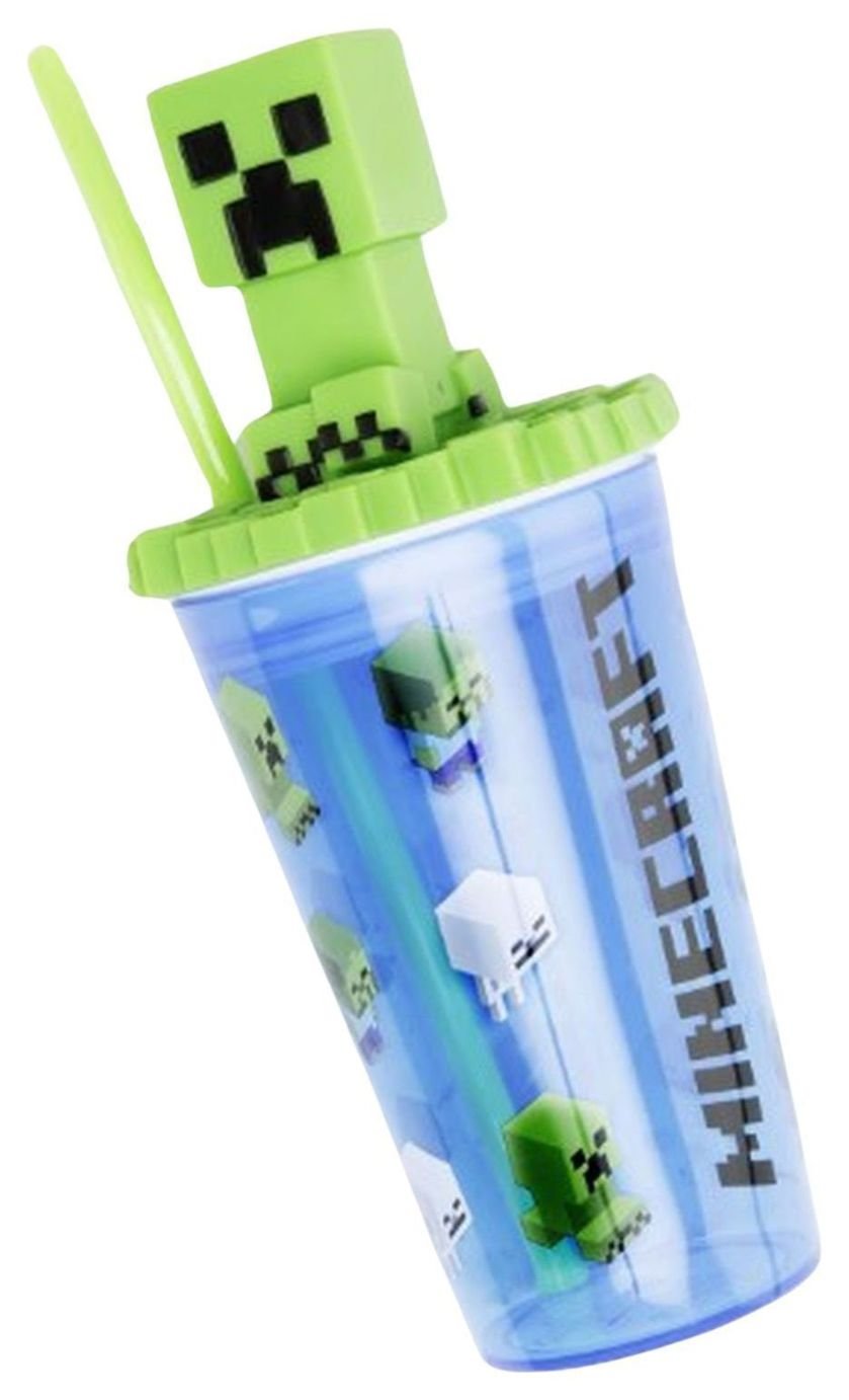 Hox Minecraft 3D Creeper Blue & Green Travel Tumbler - 450ml