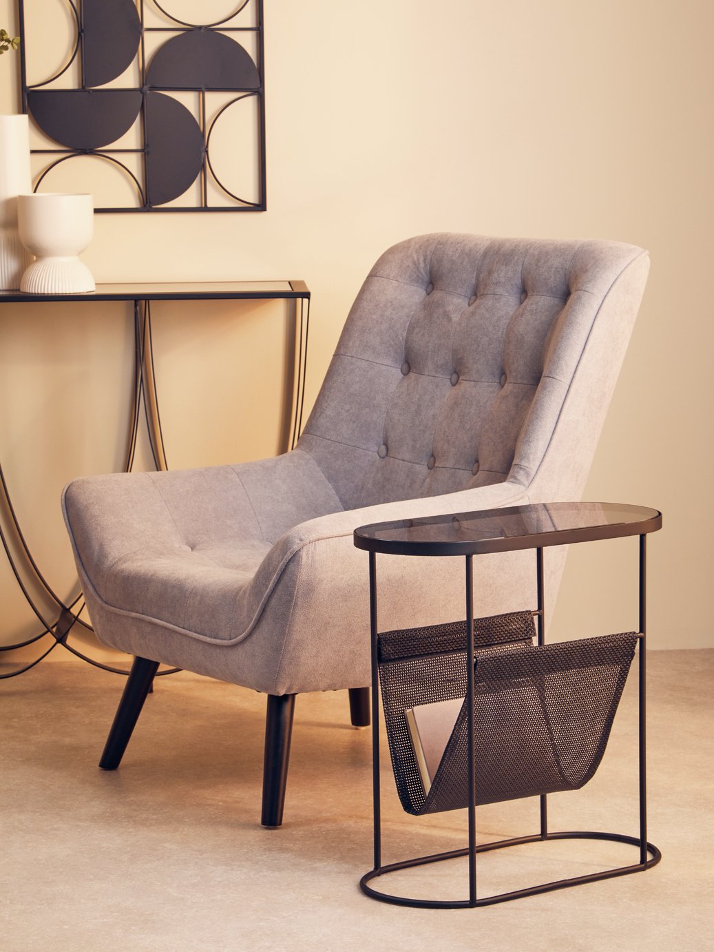 Fifty Five South Trento Metal Side Table - Grey