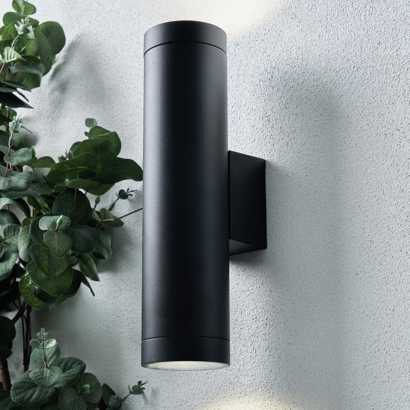 Zink FINN IP65 Black LONG Outdoor Wall Up and Down Light