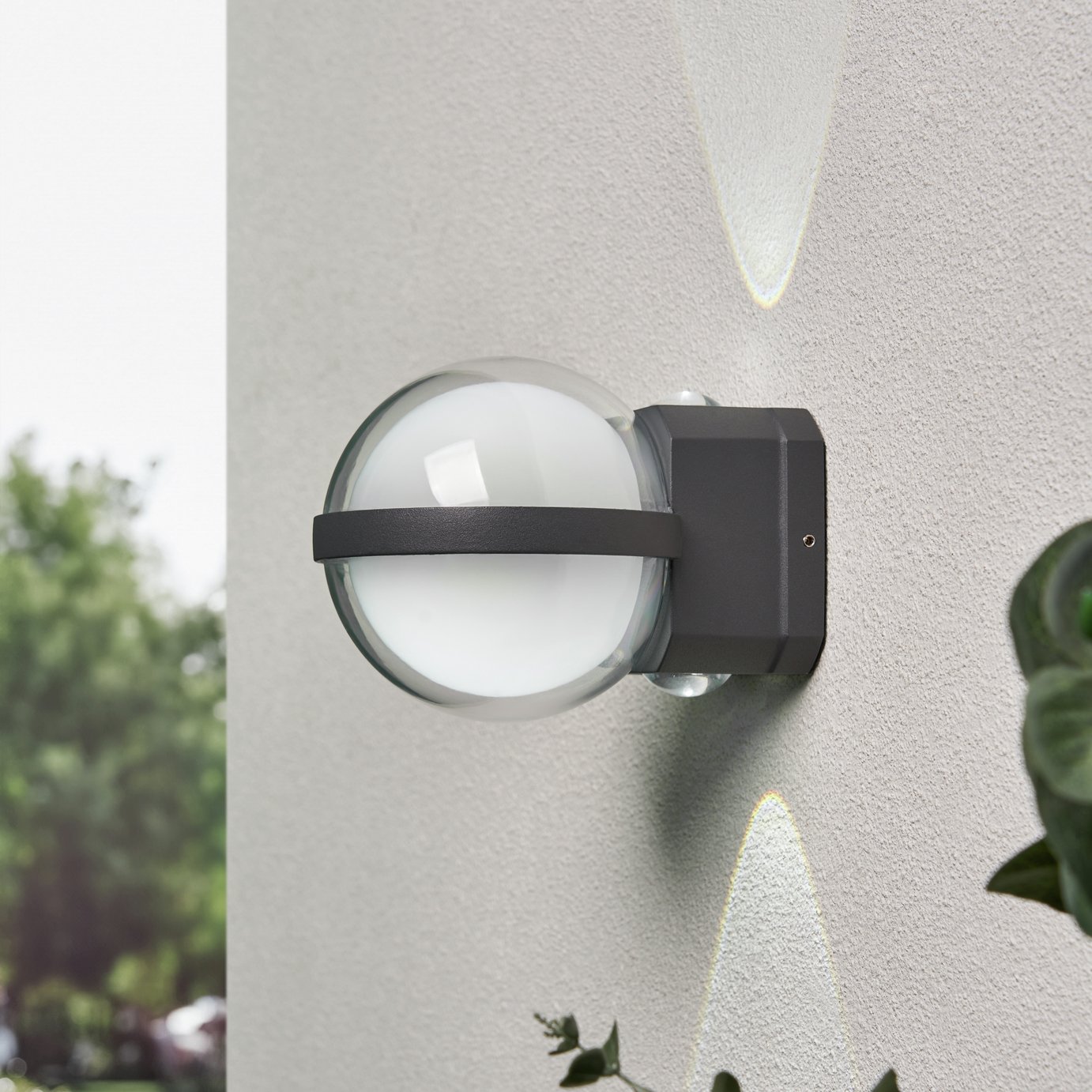 Zink ORB IP54 Anthracite LED Outdoor Globe Wall Light