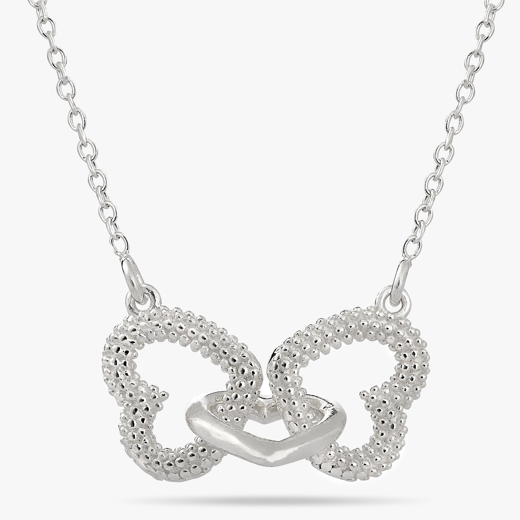 Revere Sterling Silver Interlinked Heart Necklace