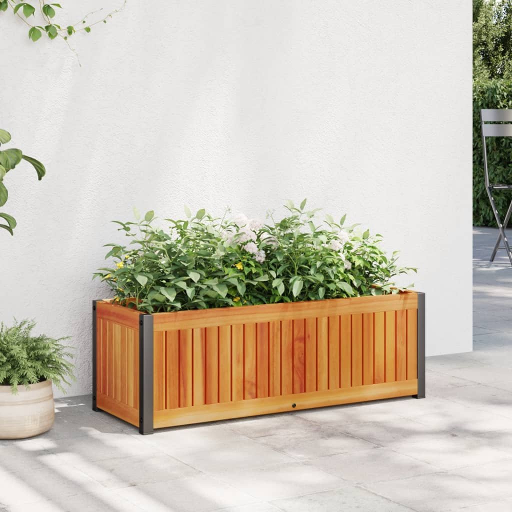 Walplus Acacia Wood Garden Planter - 80 x 30 x 27.5 cm