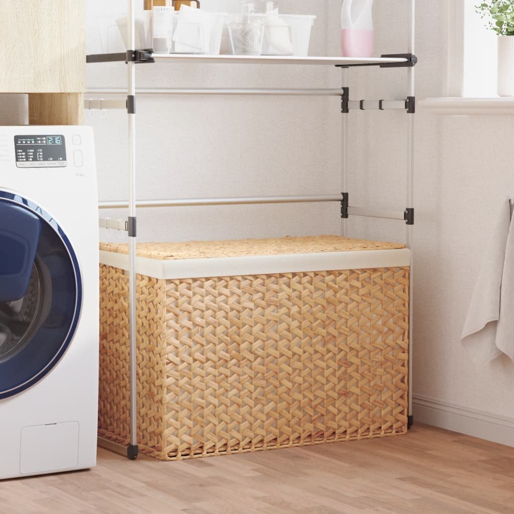 Walplus Laundry Basket with 3 Sections Water Hyacinth - 75 x 42.5 x 52 cm
