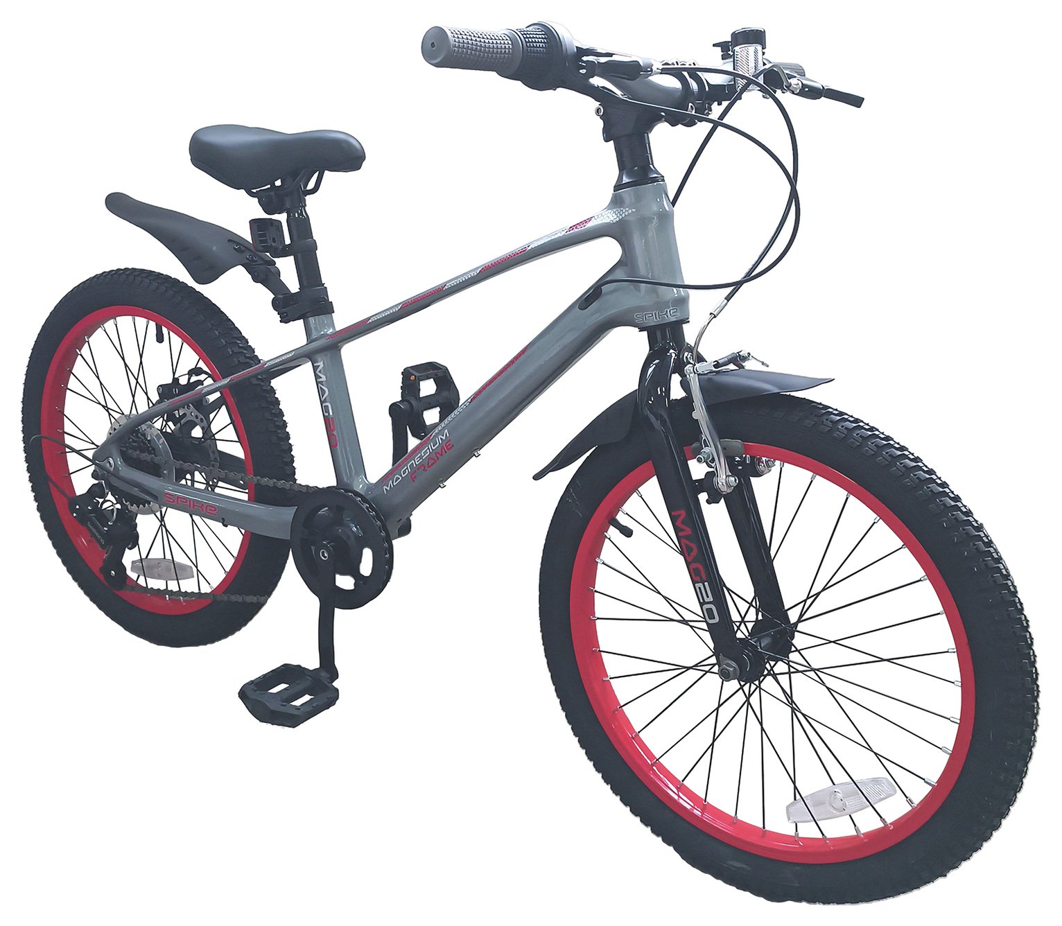 Spike 20 inch Wheel Size Kids Mountain Bike - Grey