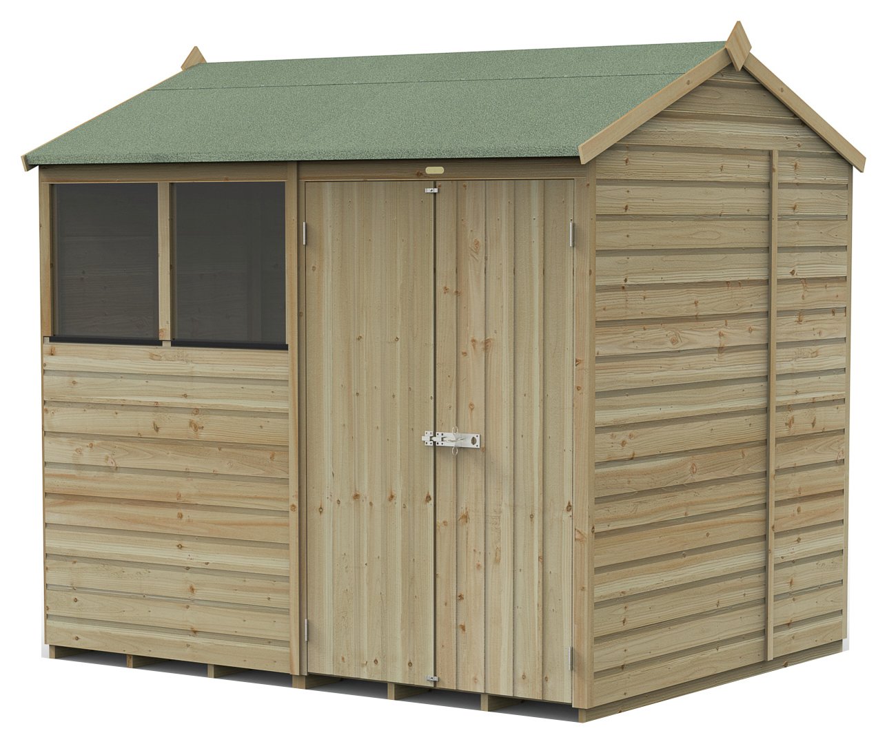 Forest Beckwood Shiplap 2 Windows Reverse Apex Shed - 8x6ft