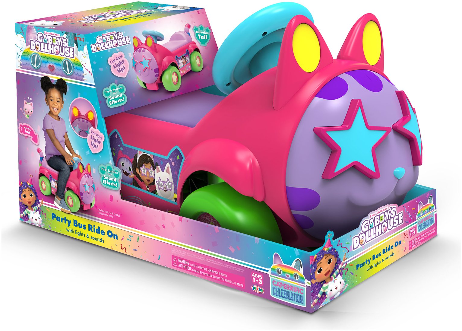 Gabby's Dollhouse Party Bus Ride On 