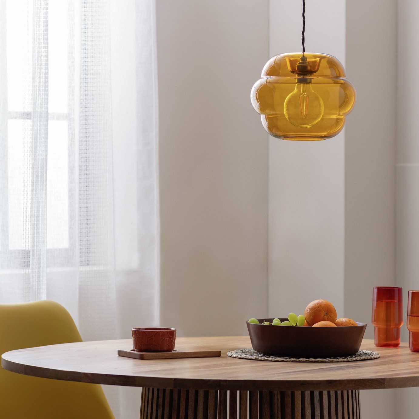 Amber Glass Easy Fit Lampshade - 25cm