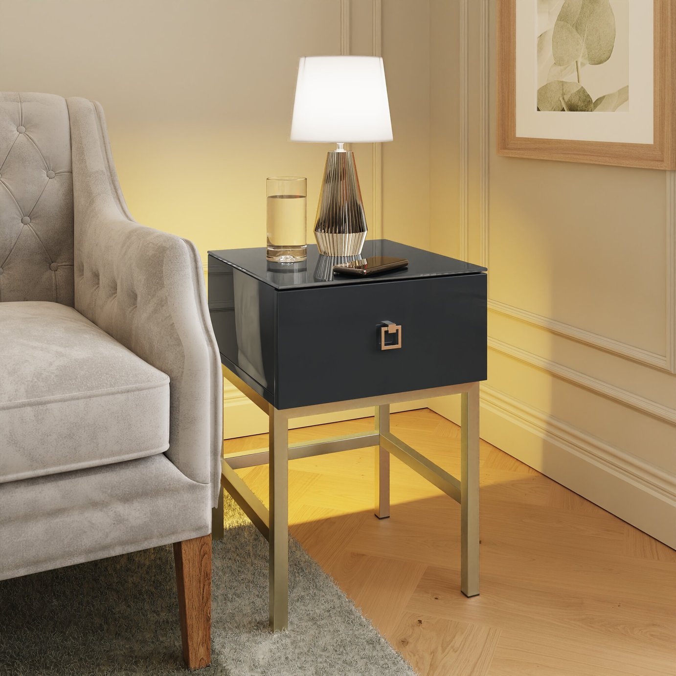 Frank Olsen Lyra 1 Drawer Side Table