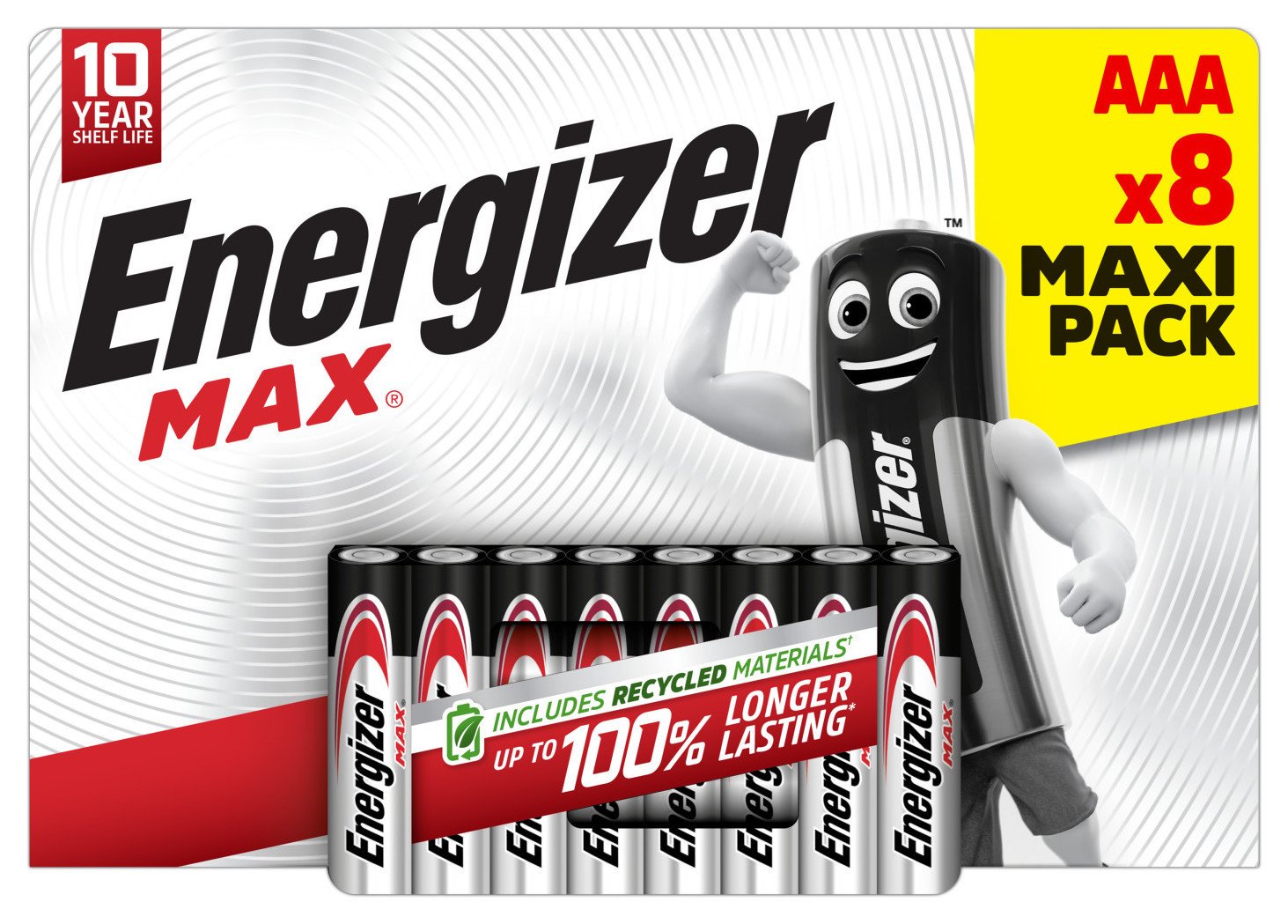 Energizer Max Alkaline AAA Batteries - Pack of 8