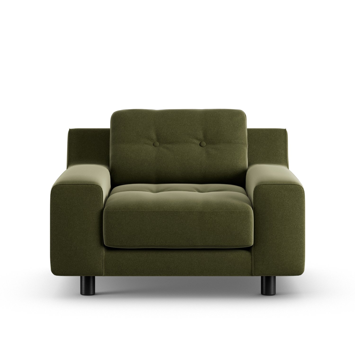 Habitat Hendricks Velvet Armchair - Moss Green - Black Leg