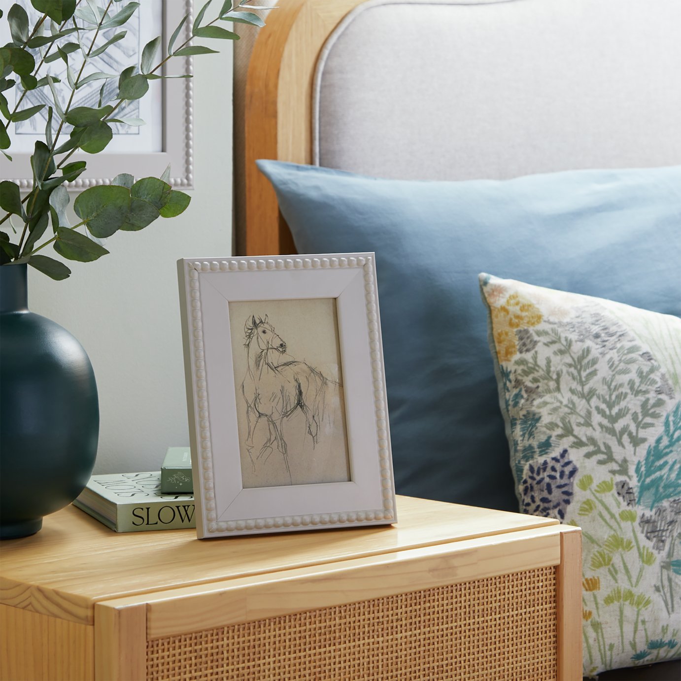 Habitat Grey Beaded Wooden Picture Frame - 5x7"