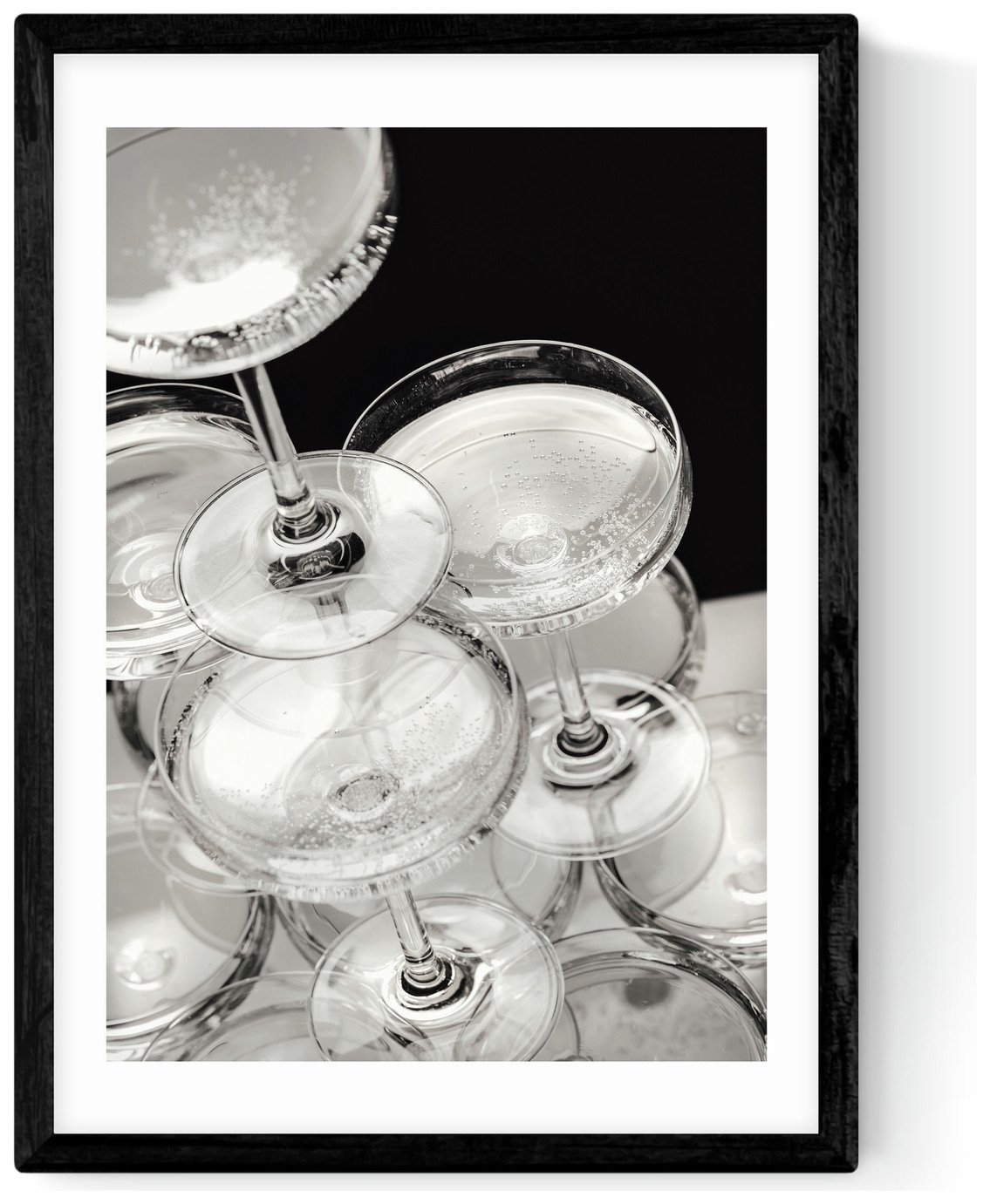 East End Prints Champagne Black & White Art Print