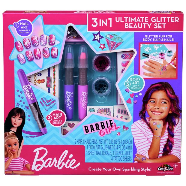 Buy Barbie 3 in 1 Ultimate Glitter Beauty Set, Makeup and beauty toys