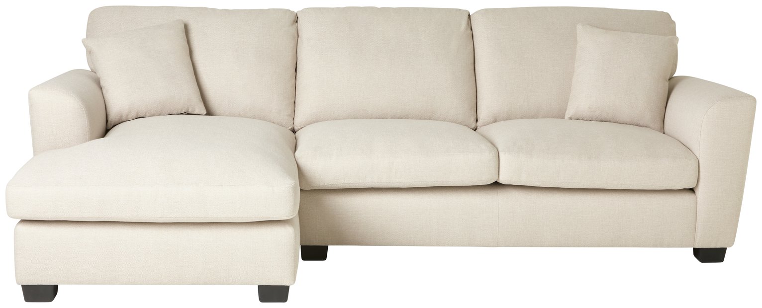 Argos Home Joelle Left Hand Corner Chaise Sofa - Stone
