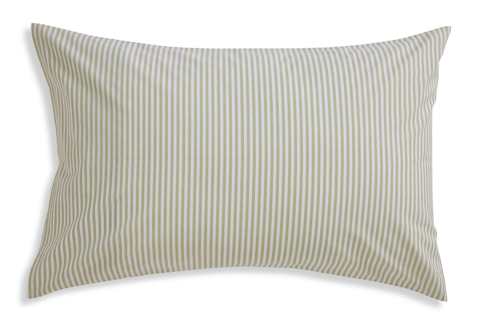 Habitat Stripe Printed Standard Pillowcase Pair - Green