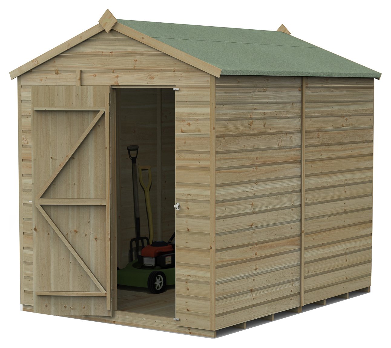 Forest Beckwood Shiplap Windowless Apex Shed - 6 x 8ft