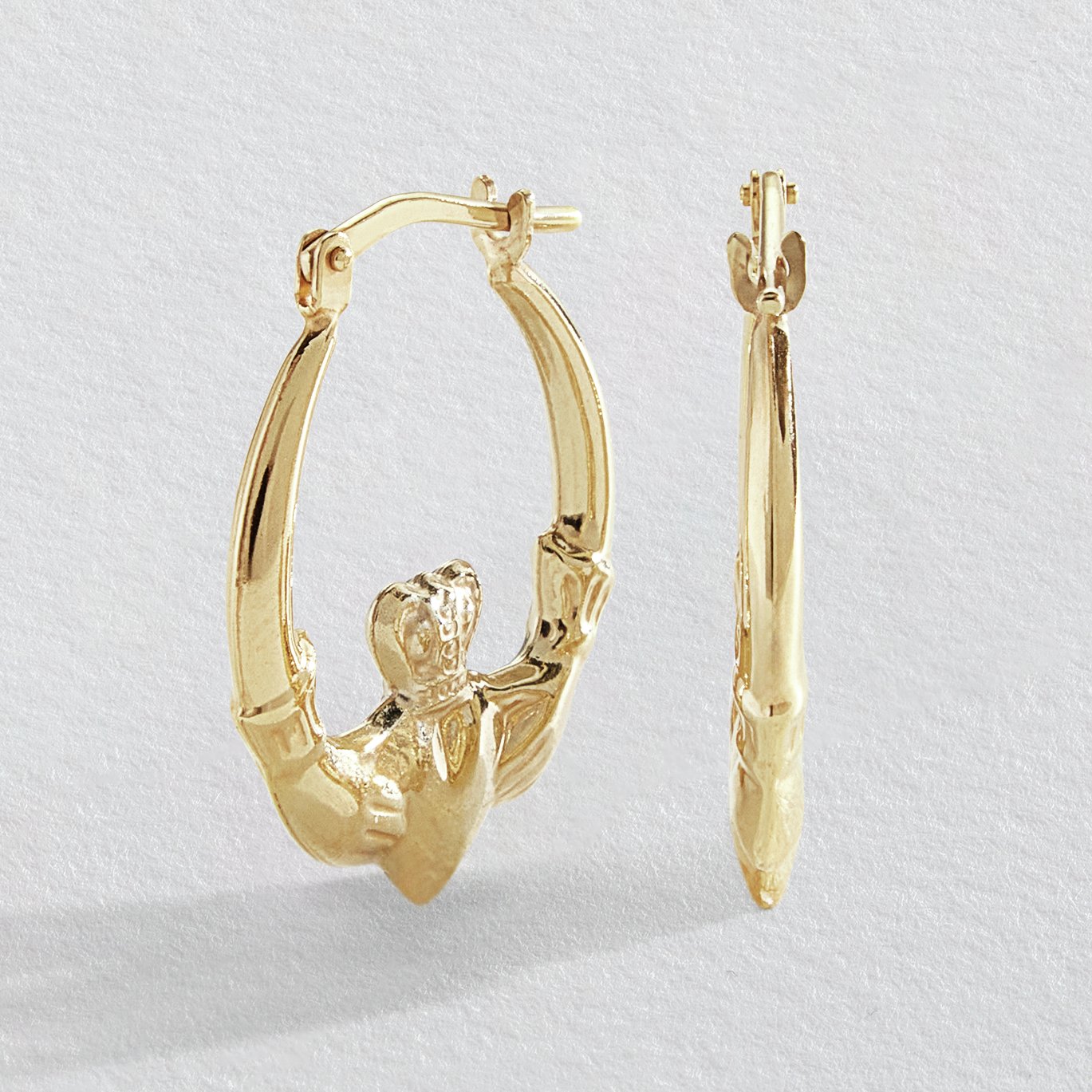 Revere 9ct Bonded Gold Sterling Silver Creole Earrings