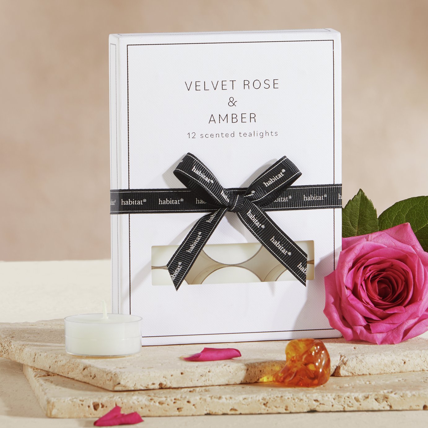 Habitat Tealight Candles - Velvet Rose & Amber - 12 Pack