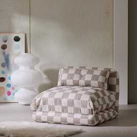 Habitat Lexi Single Fabric Chairbed - Brown & Cream