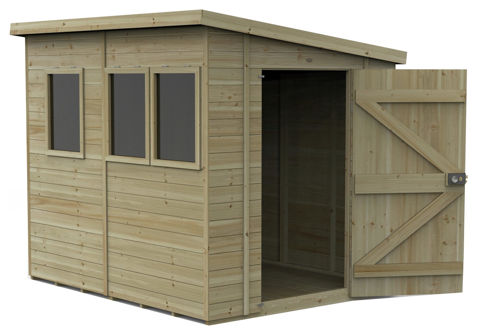 Forest Timberdale 3 Windows Pent Shed - 8 x 6ft