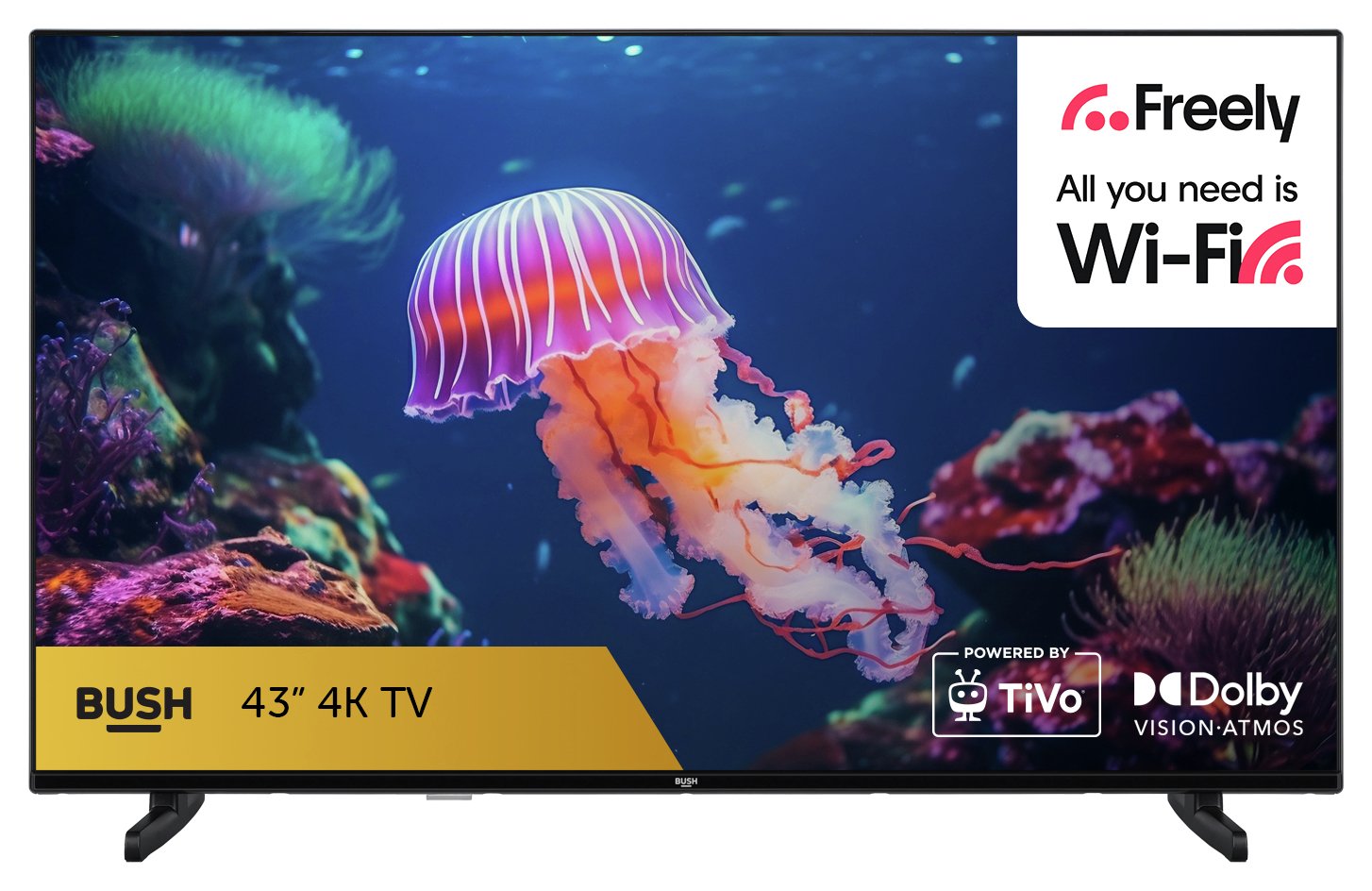 Bush 43 Inch 43UT24SB 4K UHD HDR LED TiVo Freely TV