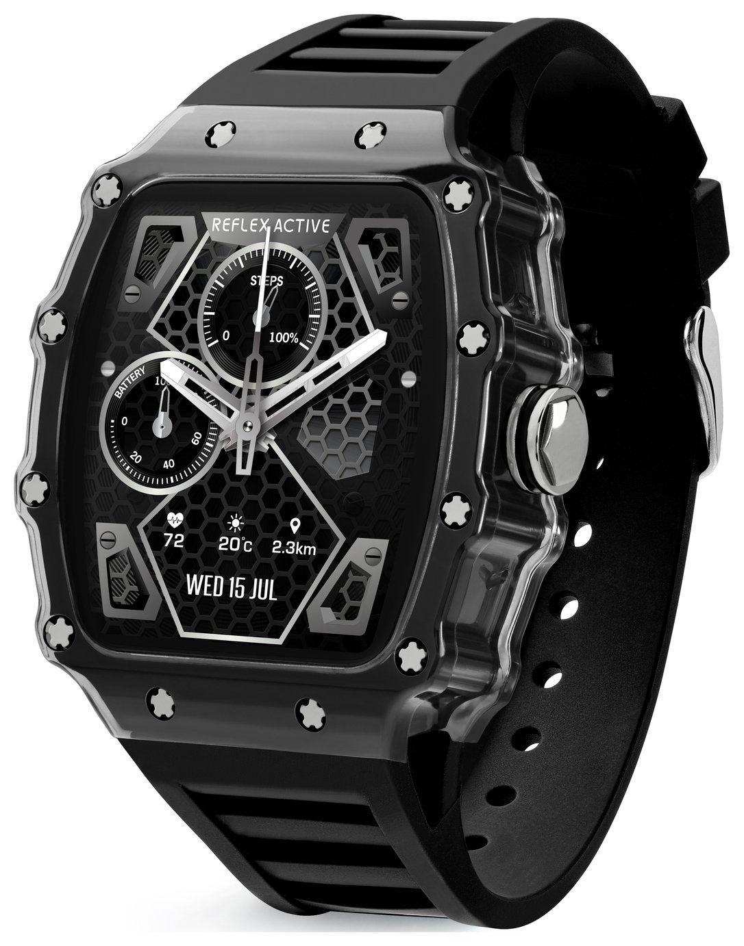  Reflex Active Black Strap Calling Smart Watch