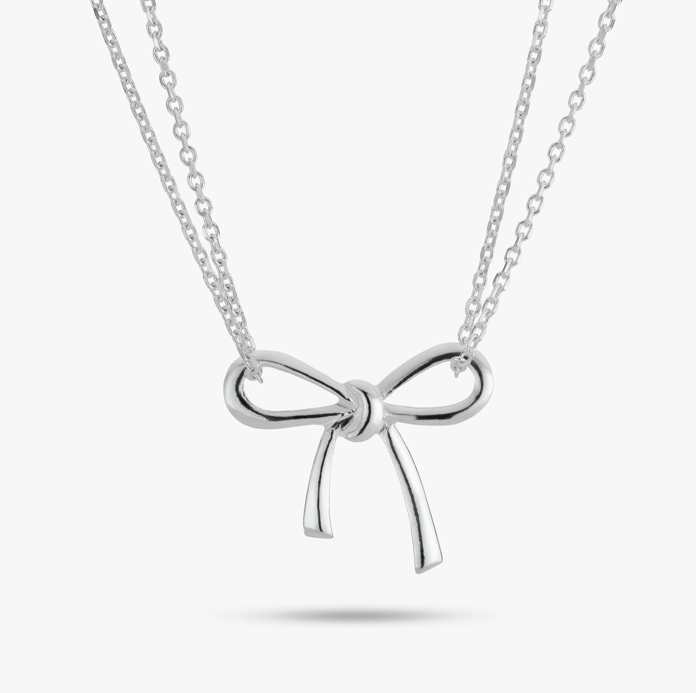 Revere Sterling Silver Motif Bow Necklace 
