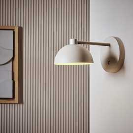 Habitat Steel Rechargeable Mushroom Wall Light - Taupe