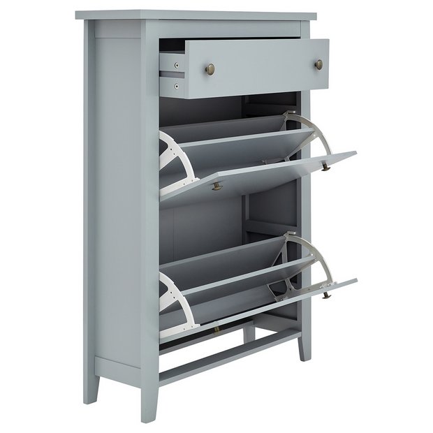 Buy Deluxe Two Tier Shoe Cabinet Grey Shoe Storage Argos