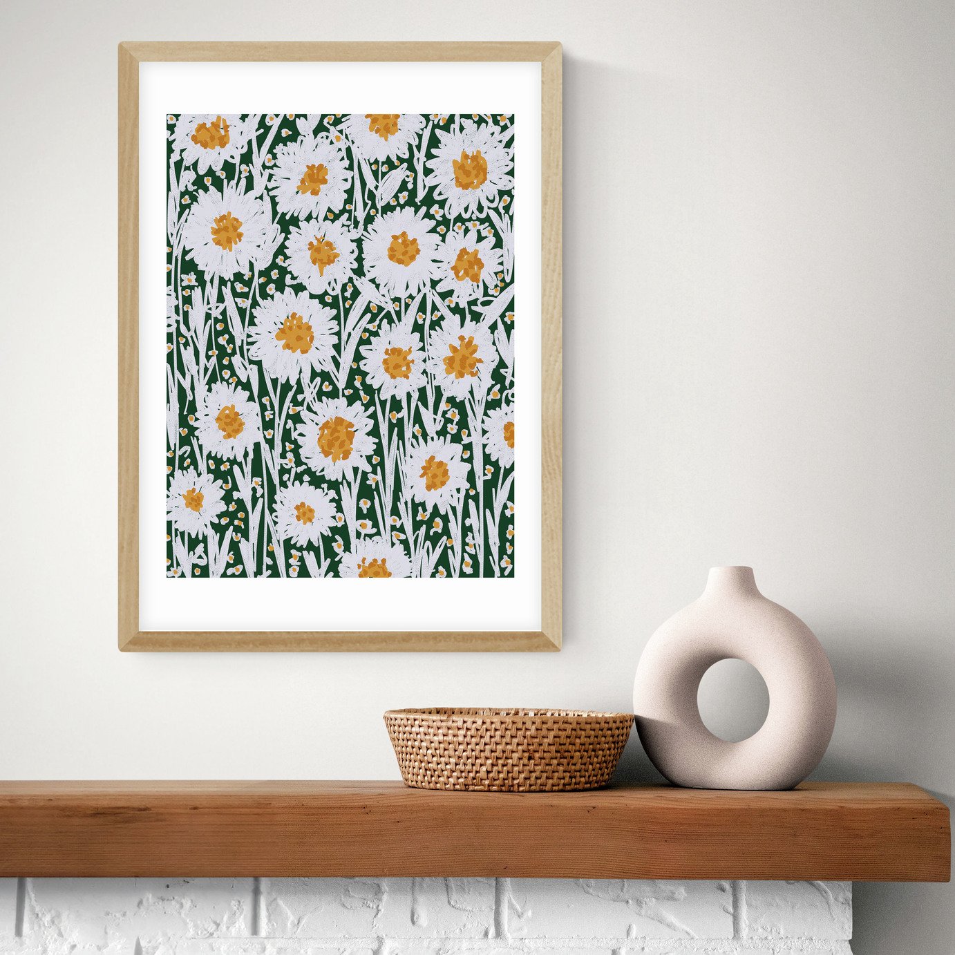 East End Prints Daisy Pattern Art Print