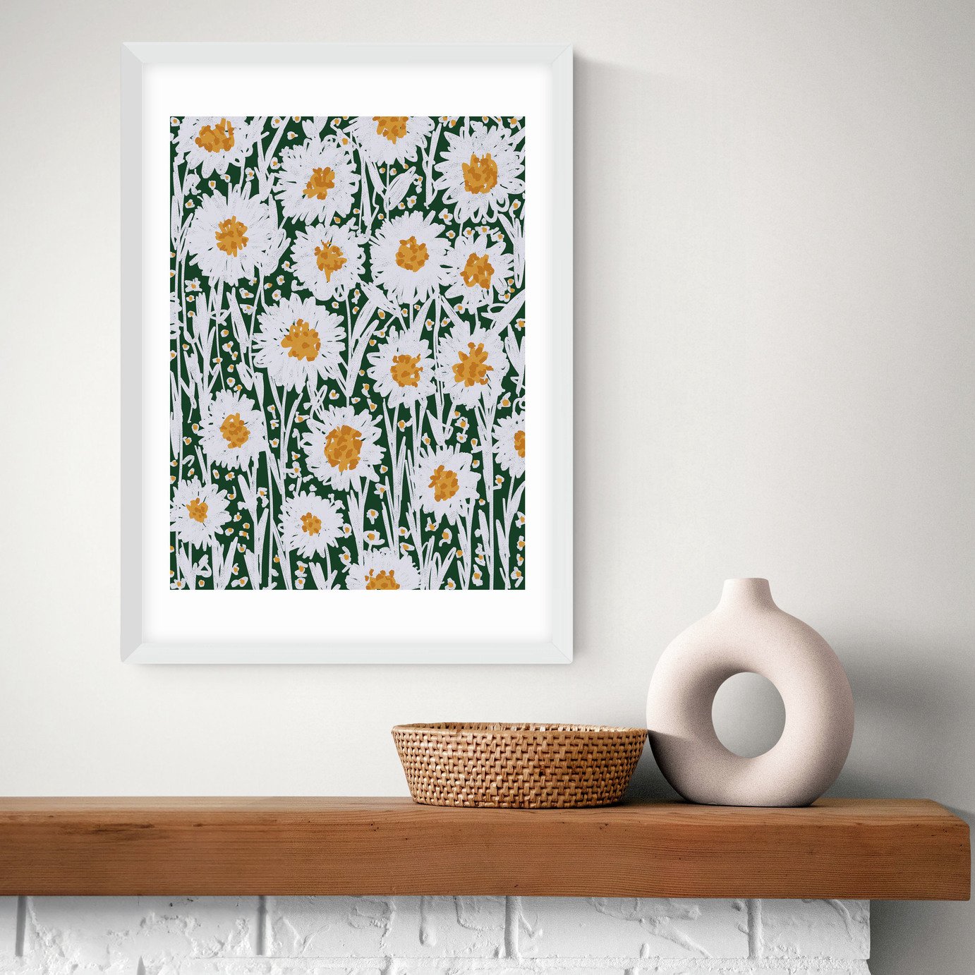 East End Prints Daisy Pattern Art Print