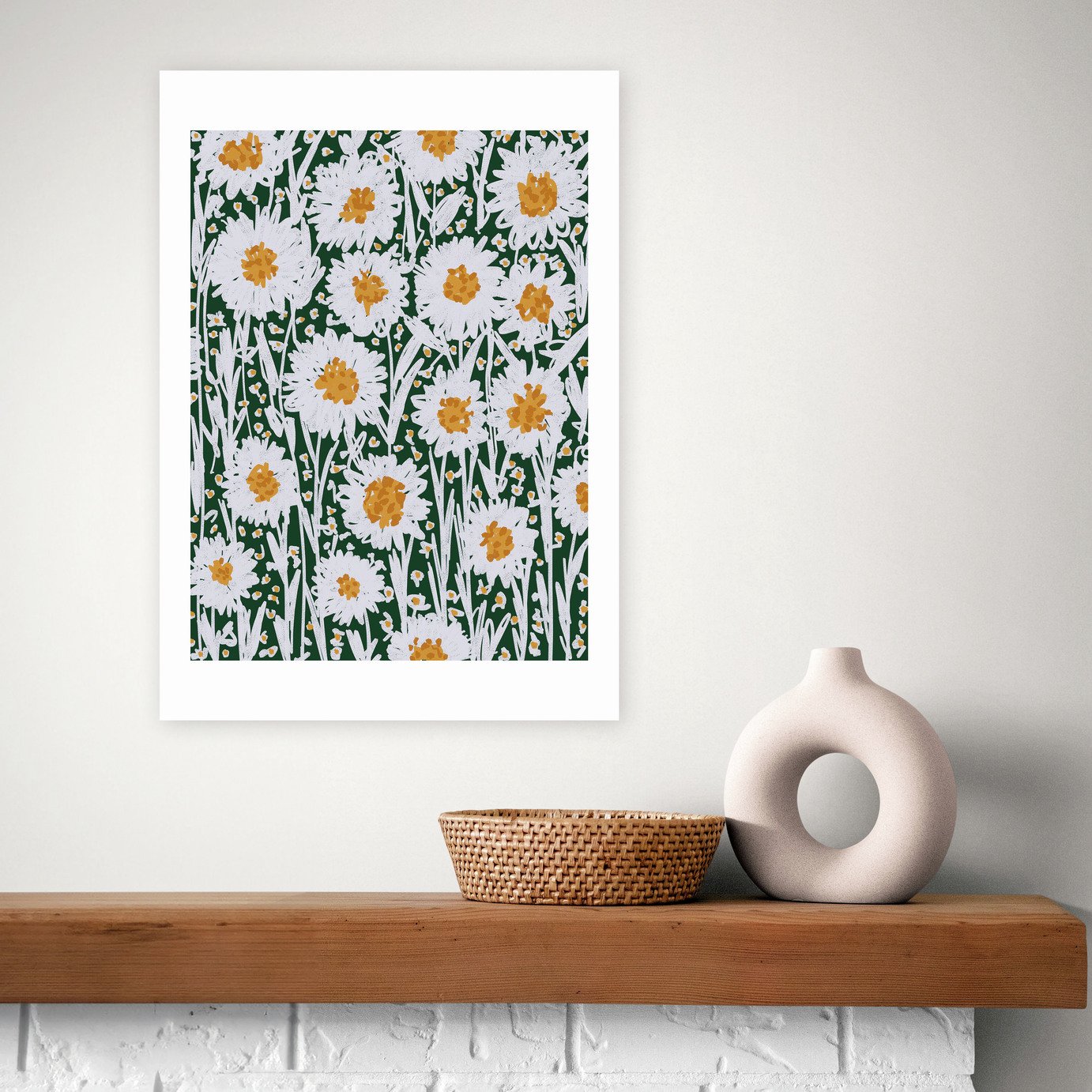 East End Prints Daisy Pattern Art Print