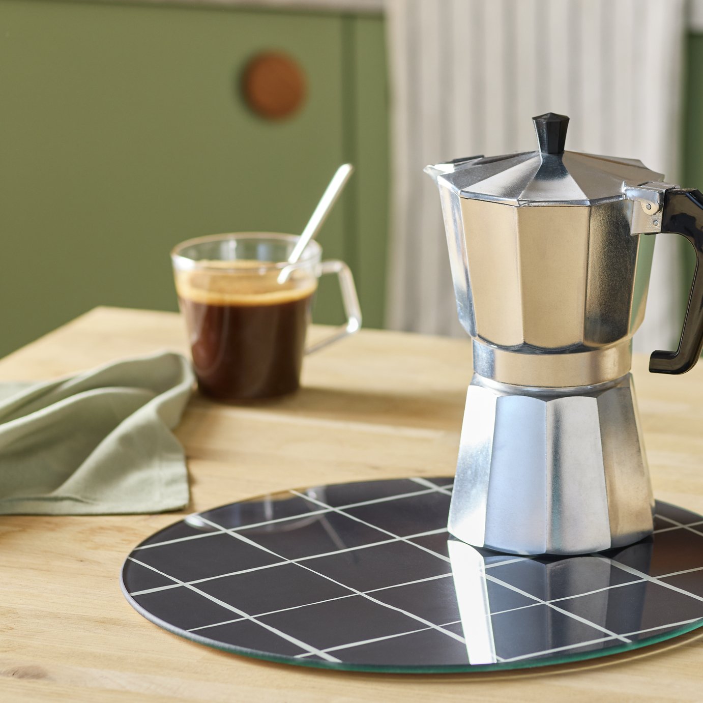 Habitat Printed Glass Worktop Saver - Black