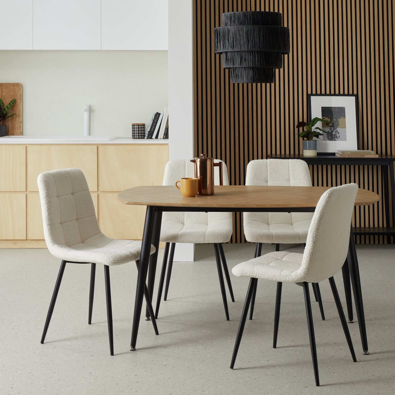Argos Home Cobin Oak Dining Table & 4 Chairs